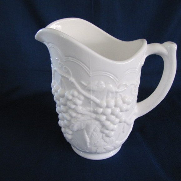 Milk Glass Pitcher Grape Design by Imperial Glass Co 1951 to 1977 - Picture 2 of 4